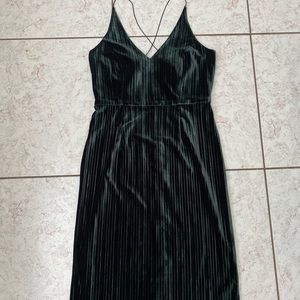 Green velvet dress